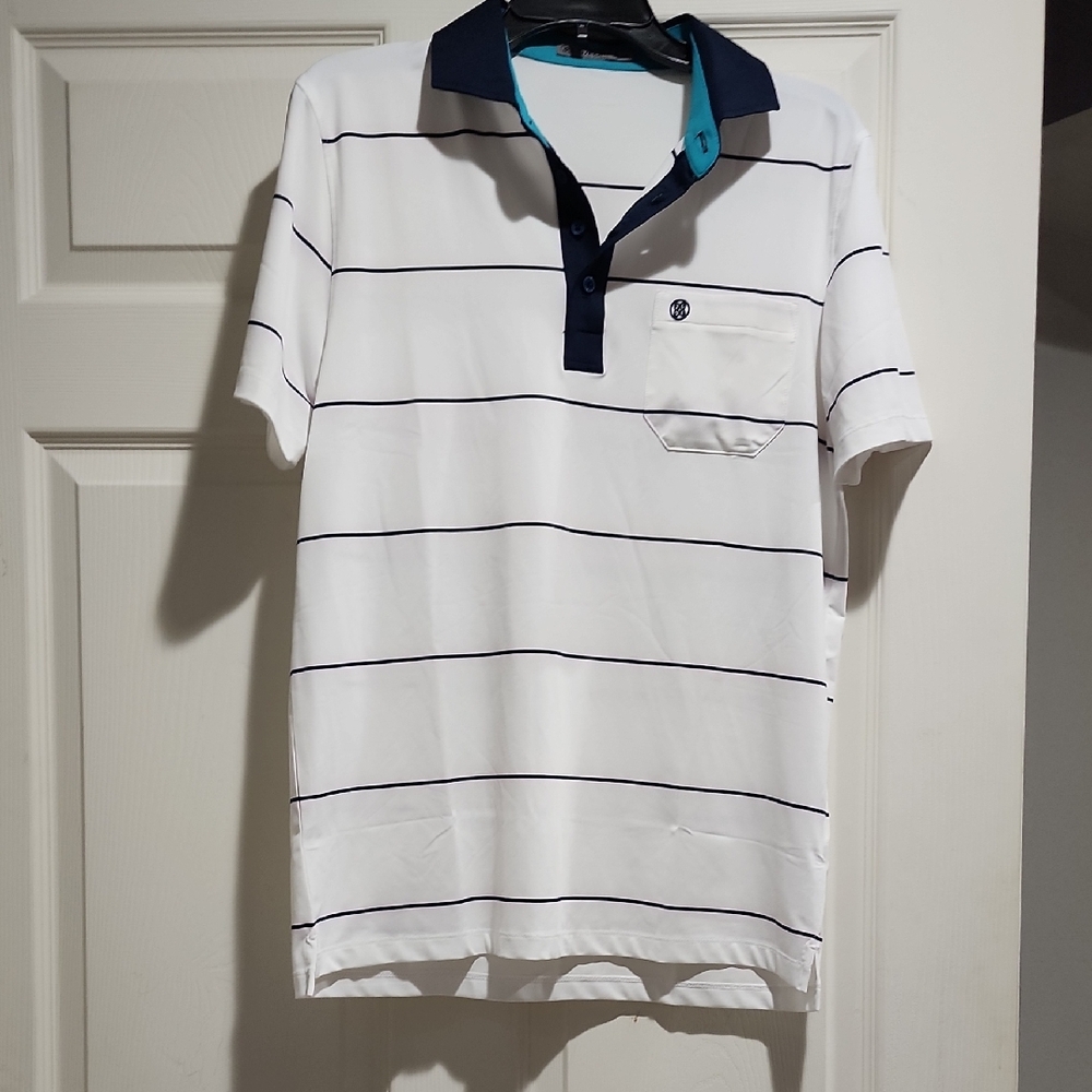 G/FORE White Blouse with Navy Accents